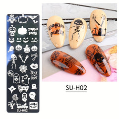 Halloween Nail Art Transfer Template Stainless Steel