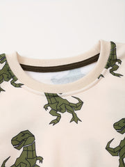 Dinosaur Pattern Sweatshirt Boys Long Sleeve Pullover Top