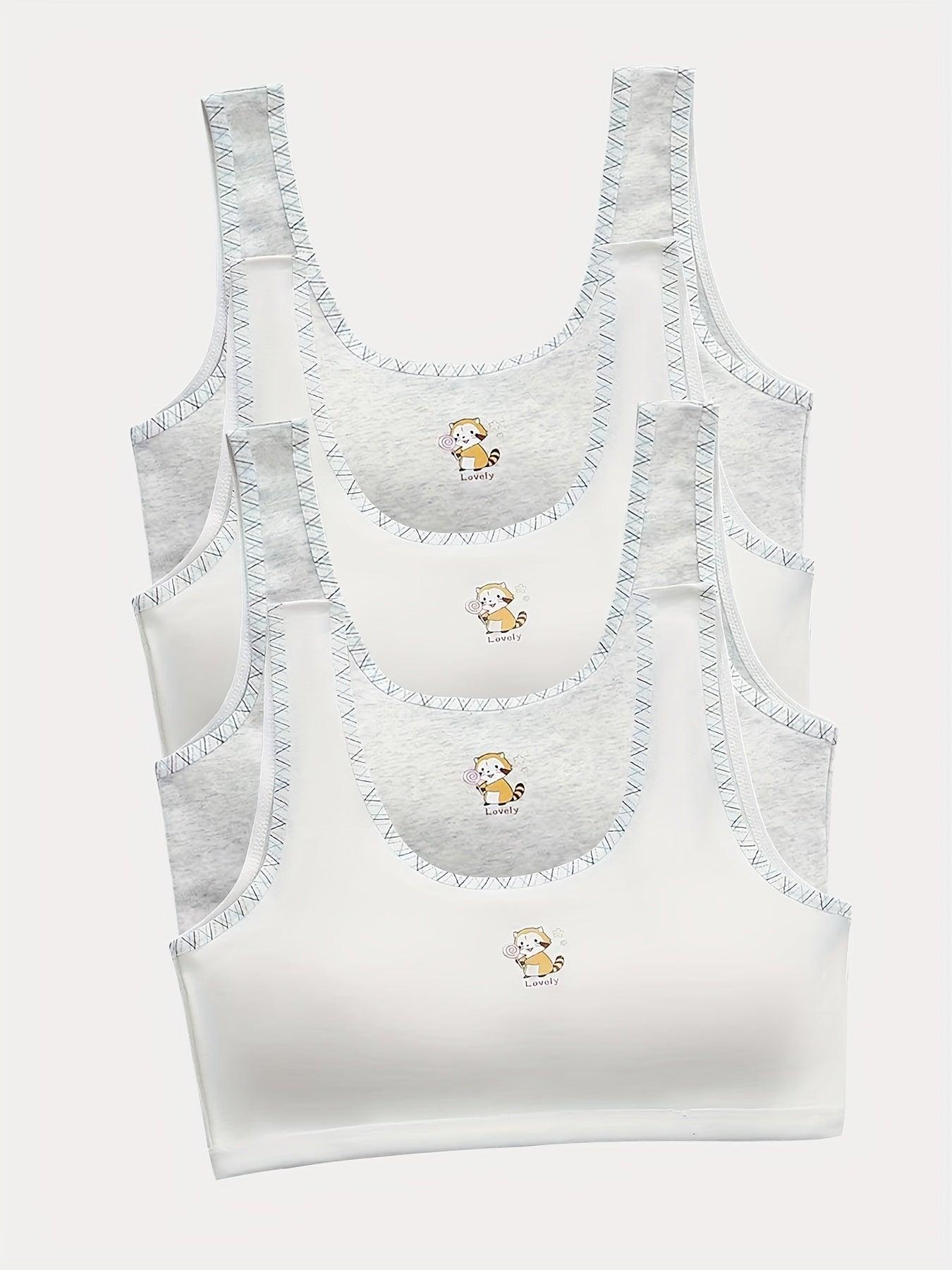 4pcs Teen Girls Casual Knit Sports Vest Underwear