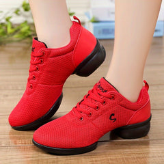 Mesh Anti Slip Breathable Thick Sole Heightened Dance Shoes