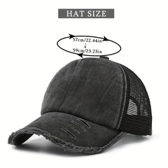 Vintage Distressed Baseball Cap Mesh Trucker Hat Summer Visor Cap Dad Hat