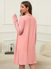Lace Pajama Set V Neck Slip Dress & Long Sleeve Robe Women's Sleepwear
