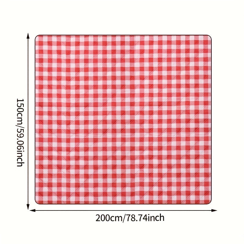 Foldable Plaid Pattern Picnic Mat - Waterproof Travel Beach Mat