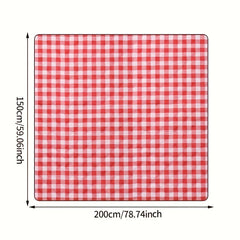 Foldable Plaid Pattern Picnic Mat - Waterproof Travel Beach Mat