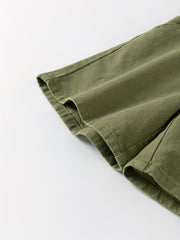 Boys Army Green Shorts with Pockets for Spring and Summer