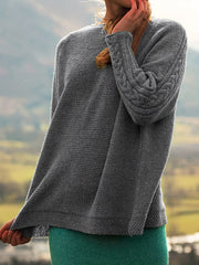 Solid Boat Neck Pullover Sweater Women's Clothing