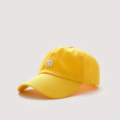 M Embroidery Baseball Cap Solid Casual Sunshade Dad Hats Unisex Couple Sun Hat