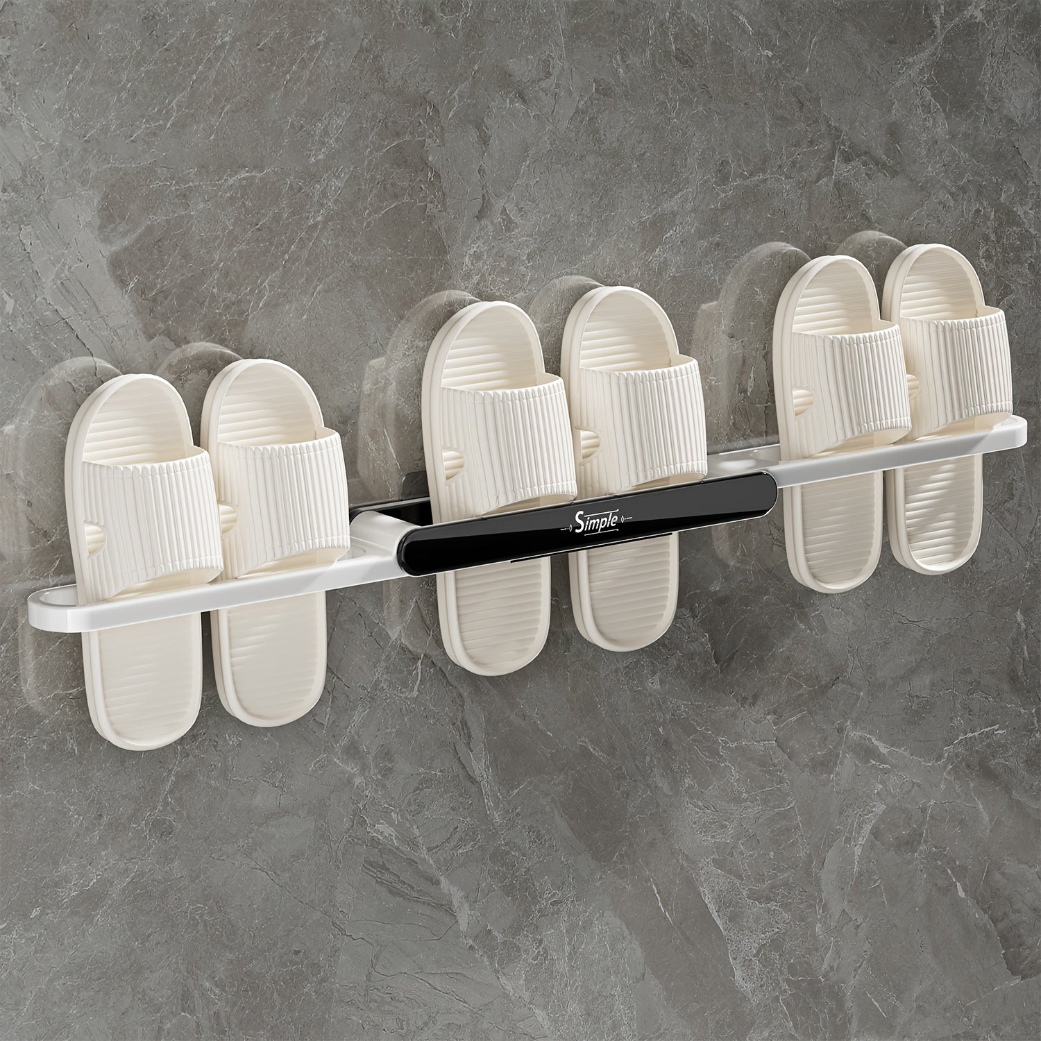 Corner Hanging Slippers Hook Rack Punch Folding Plastic Storage Organizer