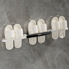 Corner Hanging Slippers Hook Rack Punch Folding Plastic Storage Organizer