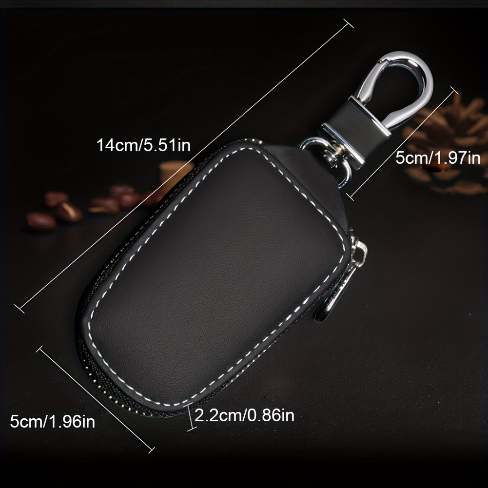 Leather Keychain Wallet for Car Keys Protection