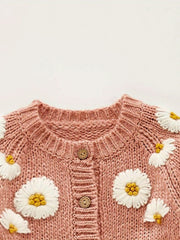 Newborn Baby Girls Knit Cardigan Sweater Infant Button Down Cotton Sweater
