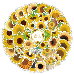 50pcs Sunflower Cartoon Stickers Vinyl Waterproof Decals