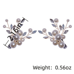 Faux Pearl Leaves Shoes Clip Shoe Buckle Rhinestone Wedding Party Brooch Charms