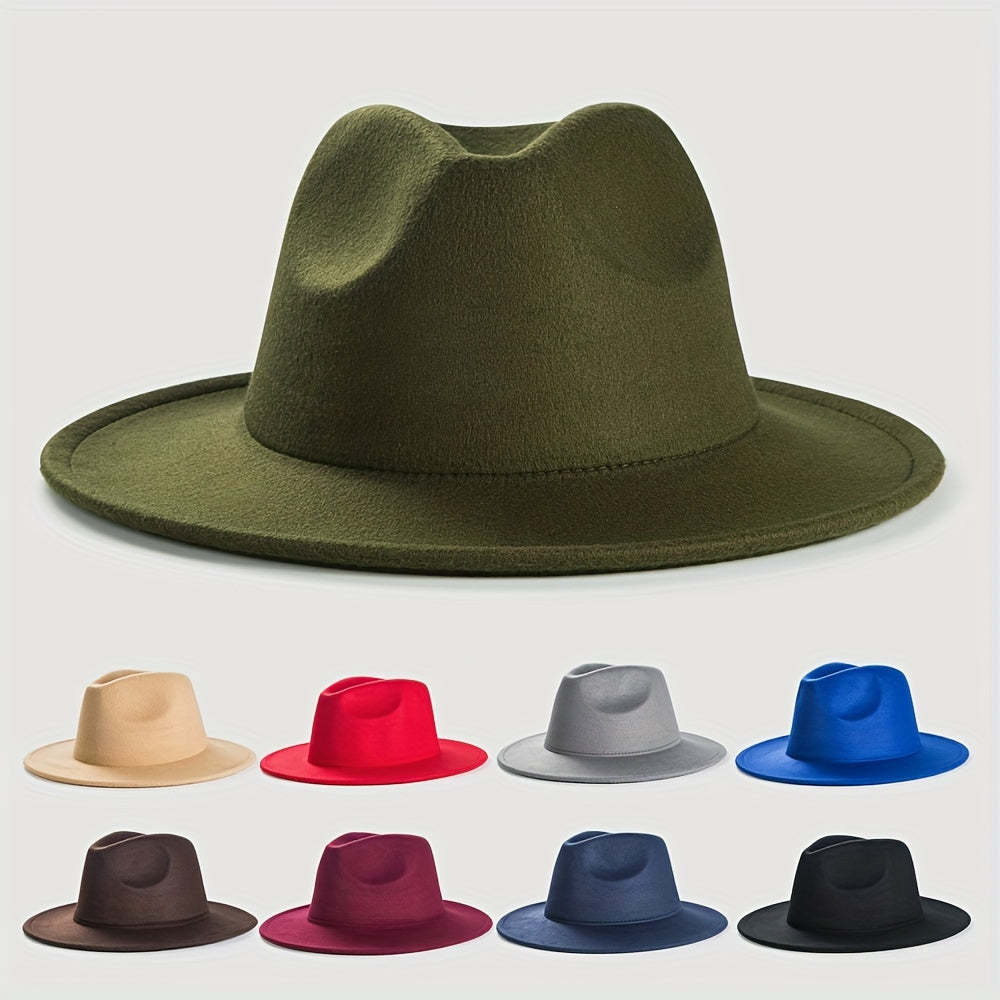 Gradient Sunshade Wide Brim Fedora Hat for Party Meeting