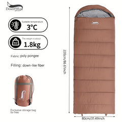 Outdoor Sleeping Bag Down-like Fiber Cotton for 25F-50F Temp, 1.8KG