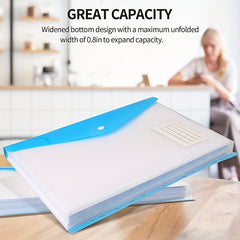 12 Packs of A4 Plastic File Folder Wallet with Iron Rings