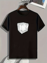 Cube Print Men's Graphic T shirt Casual Comfy Tees