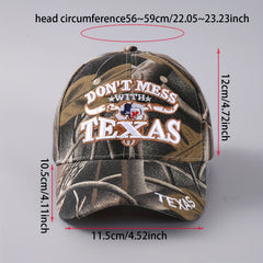 Camouflage Skull Embroidery Letter Baseball Cap Men's Duck Tongue Cap