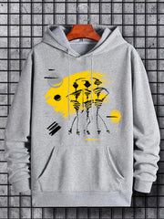 Doodle Print Hoodie for Men - Men's Casual Graphic Pullover Hooded Sweatshirt