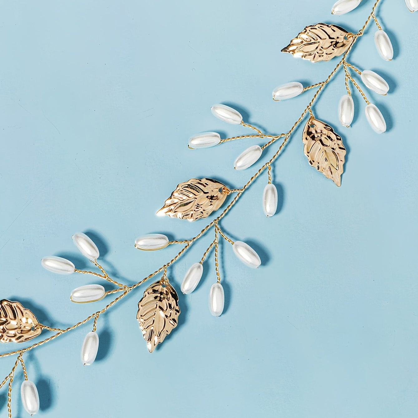 Pearl Leaves Headband for Bride Bridesmaid