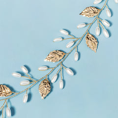 Pearl Leaves Headband for Bride Bridesmaid