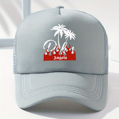 Flame Coconut Tree Baseball Cap Unisex Trucker Hat