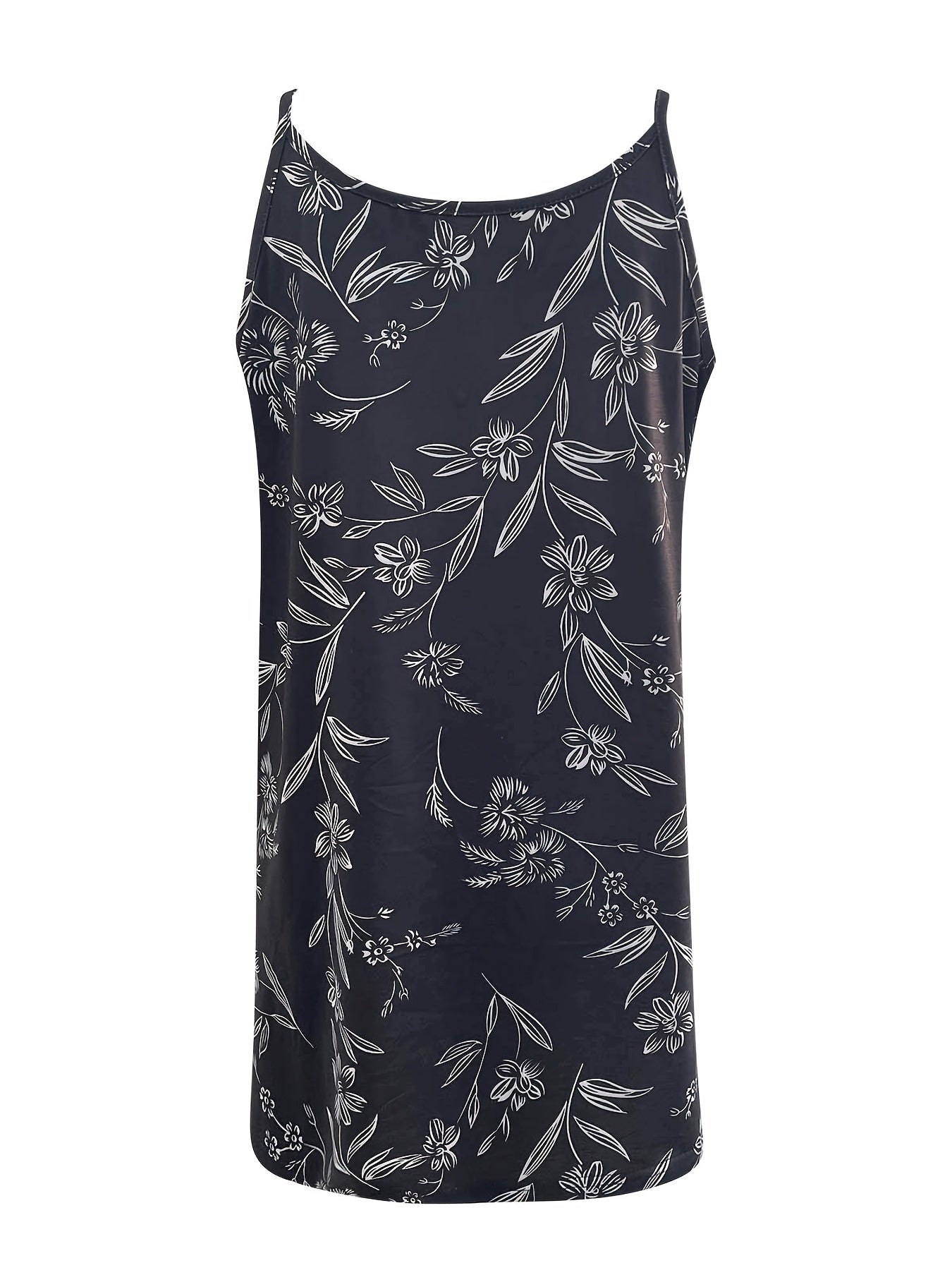 Floral Print Metal Strip Cami Top