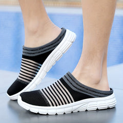Men's Slip on Half Sneakers Open Back Shoes Mules Lightweight