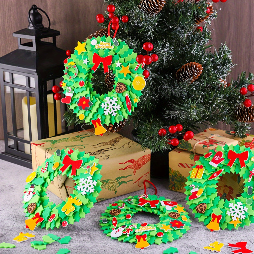 Christmas Foam Sticker Garland Snowman DIY Crafts