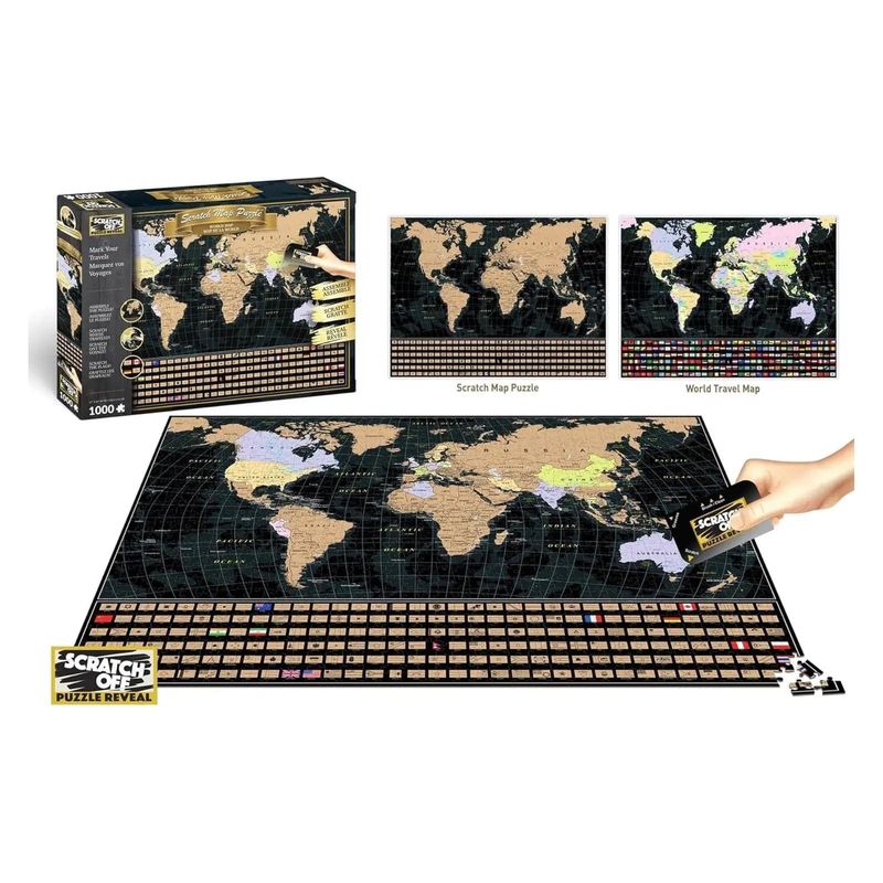 World Map Scratch Off Jigsaw Puzzle 1000pcs