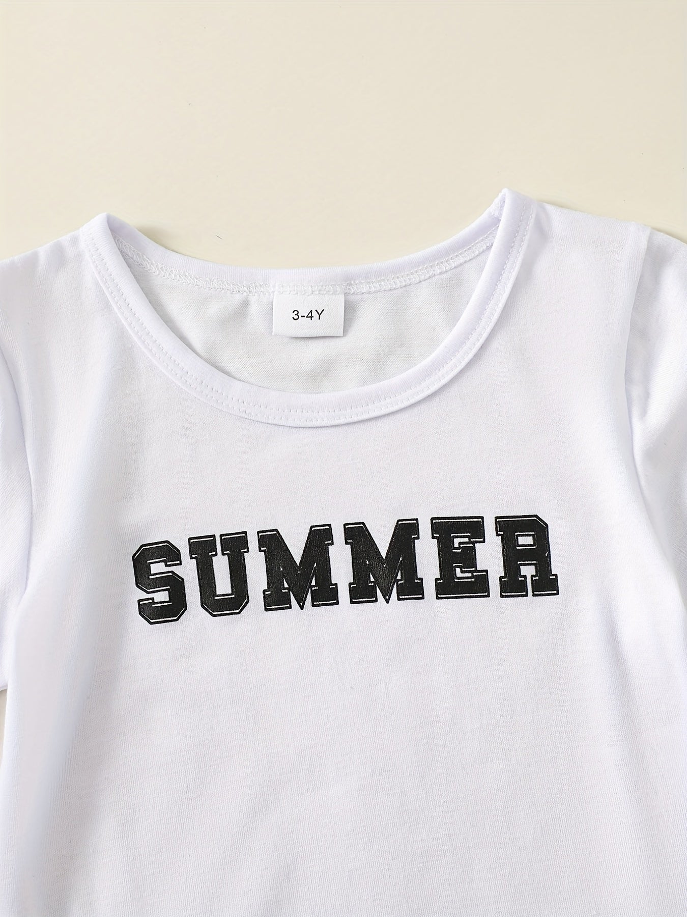 Toddler Girls Letter Graphic Rompers Onesie Kids Summer Clothes