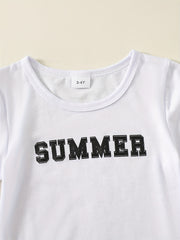 Toddler Girls Letter Graphic Rompers Onesie Kids Summer Clothes