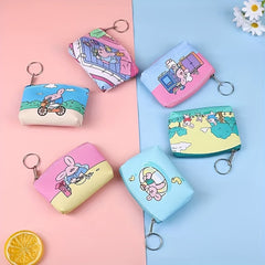 Cartoon Print Zipper Coin Purse Wallet For Kids Birthday
