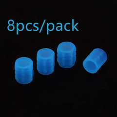 8pcs Mini Luminous Tire Valve Caps Glowing Wheel Hub Decor Auto Accessories