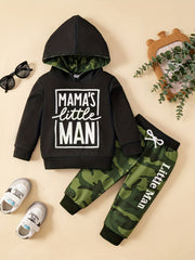 Baby Boy Camo Hooded Sweatshirt & Trousers Set