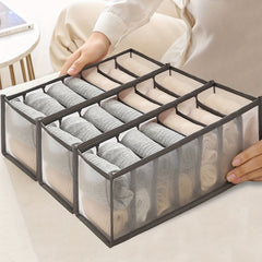 3pcs 7-grid Underwear Storage Box Multifunction Socks Storage Box