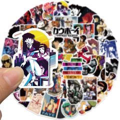 50 Sheets Cowboy Anime Stickers Waterproof DIY Skateboard Computer Car Decals