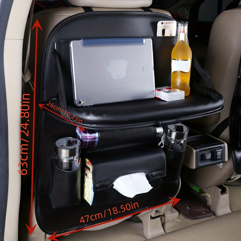 Car Seat Back Organizer Storage Bag with Tray