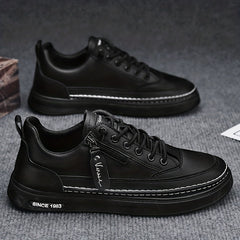 Men's Lace up Sneakers Side Zipper Casual Walking Shoes Breathable Skate Shoes