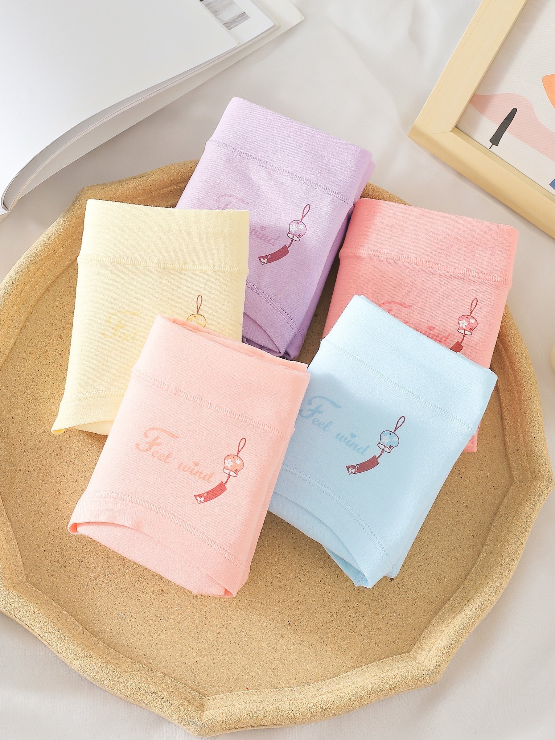 Girls Cartoon Bell Shortie Brief Cotton Underwear Set