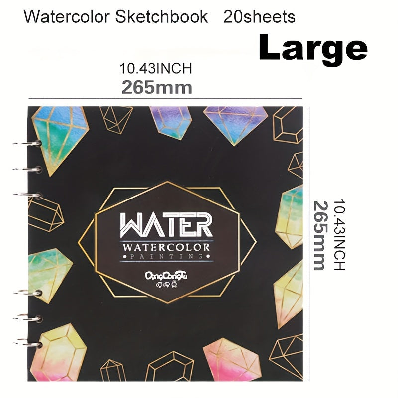 Watercolor Sketchbook 300gsm 20 Sheets Loose Leaf Binding Water Journal