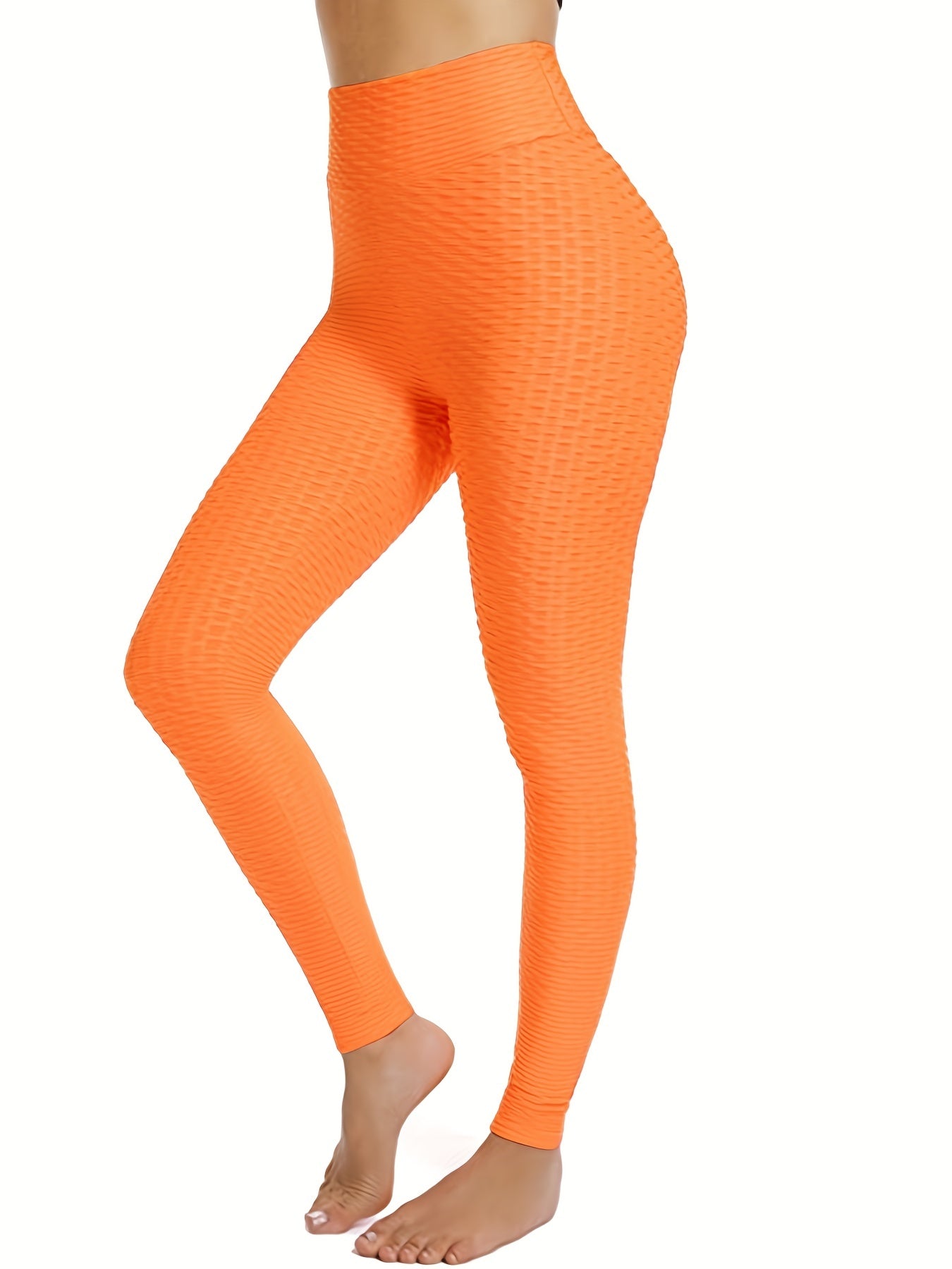 Honeycomb Yoga Leggings Seersucker Fabric Fitness Gym Pants Women's Activewear
