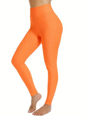 Honeycomb Yoga Leggings Seersucker Fabric Fitness Gym Pants Women's Activewear
