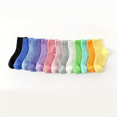 Kids Candy Socks - Thin Mesh Breathable Crew Socks - Summer Children's Socks