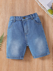 Girls Button Pocket Washed Denim Shorts Summer Clothes