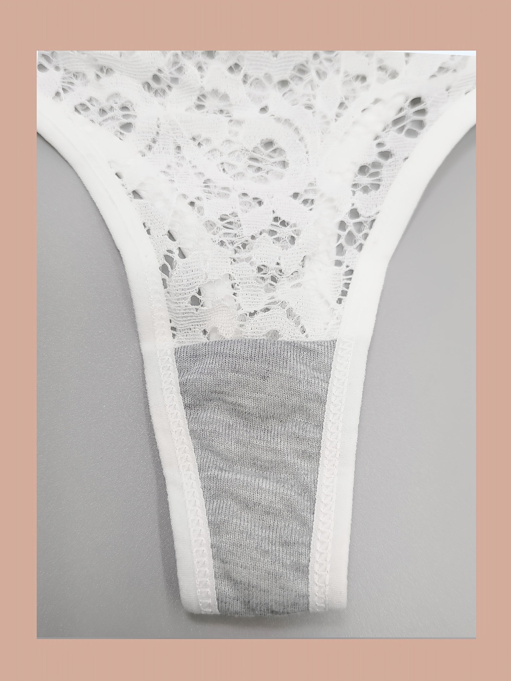 Sexy Lace Thongs with Scallop Trim, Set of 3
