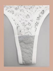 Sexy Lace Thongs with Scallop Trim, Set of 3