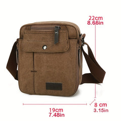 Functional Canvas Messenger Bag Lightweight Shoulder Travel Storage Bag