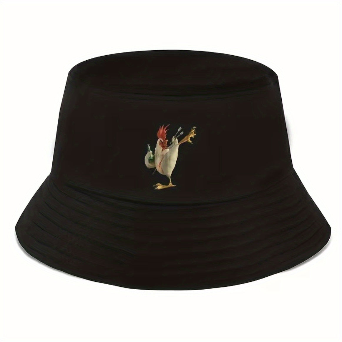 Casual Cartoon Embroidered Sunscreen Bucket Hat for Outdoor Activities