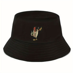 Casual Cartoon Embroidered Sunscreen Bucket Hat for Outdoor Activities